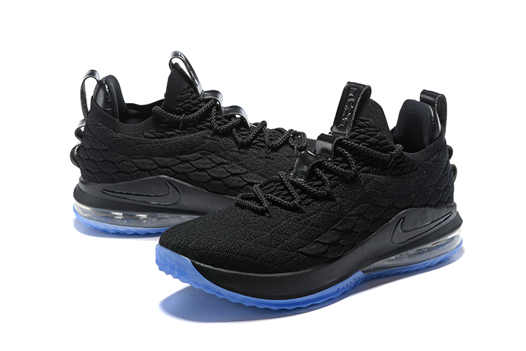 Men Nike Lebron James 15 Low Black Blue Shoes